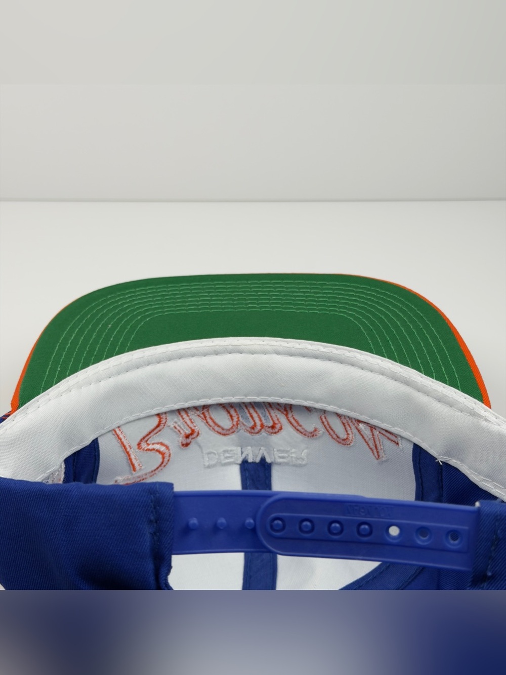 Vtg Denver Broncos Sports Specialties Snapback Hat 90s The Twill Script NWT Blue - Picture 10 of 12